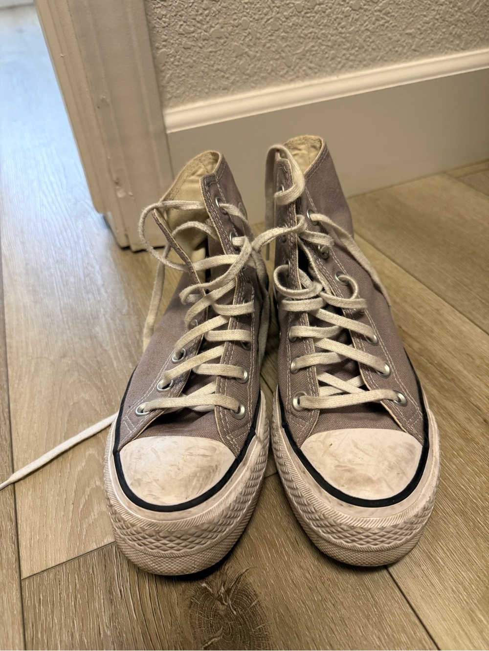Converse High Top Sneakers in Light Gray with White Soles